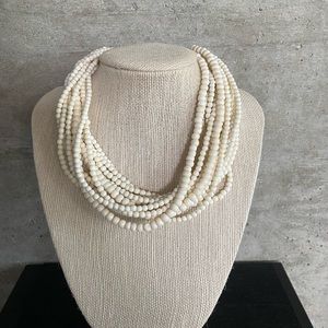 Vintage White Bead Necklace